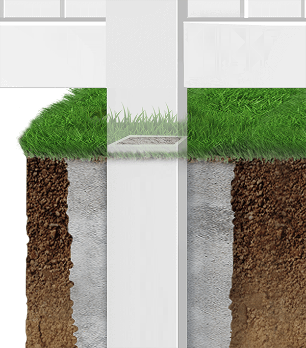 Vinyl fence post with concrete in Louisville Kentucky