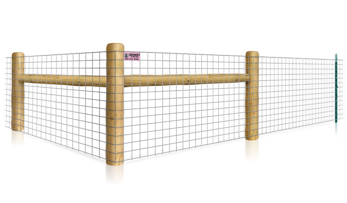 Wire Mesh T-post fence with H-brace for farms in the Louisville Kentucky area.