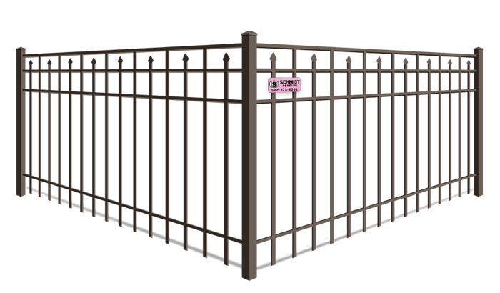 Decorative aluminum fence alternating pickets Louisville Kentucky