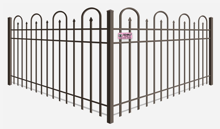 Decorative iron fence with looped pickets in Louisville Kentucky