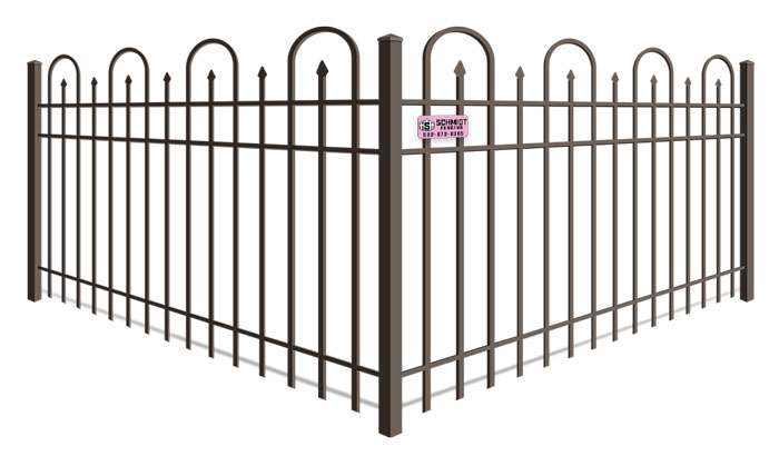 Decorative iron fence with looped pickets in Louisville Kentucky