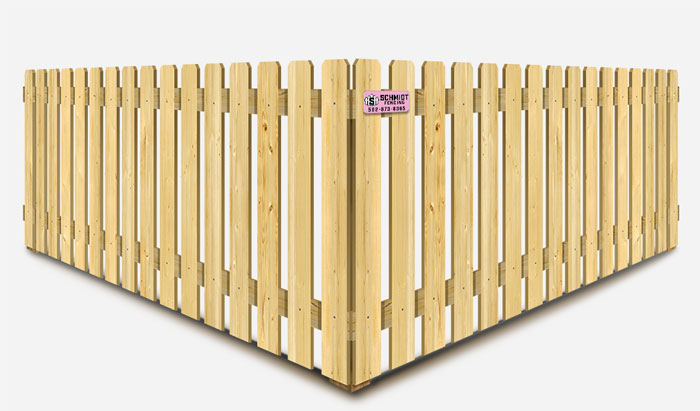 Dog ear wood picket fence Louisville Kentucky