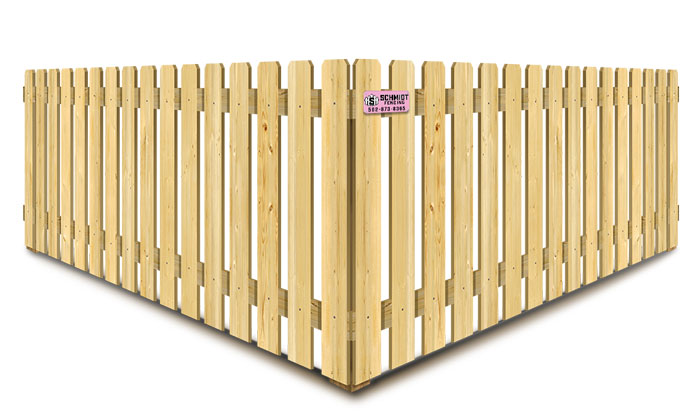 Dog ear wood picket fence Louisville Kentucky