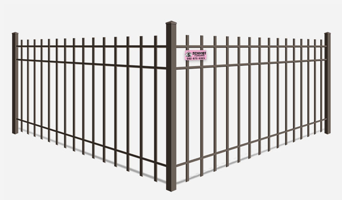 Extended picket wrought steel fence company in Louisville Kentucky