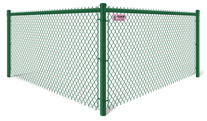 Green PVC-Coated chain link fence contractor in Louisville Kentucky