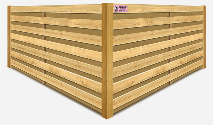 Horizontal shadowbox wood fence in Louisville Kentucky