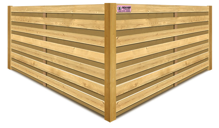 Horizontal shadowbox wood fence in Louisville Kentucky