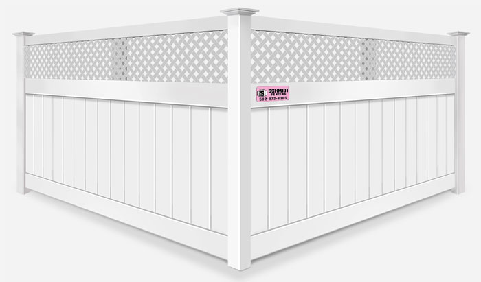 Decorative lattice top vinyl fence company in Louisville Kentucky