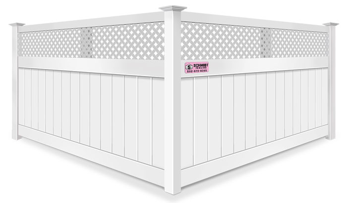 Decorative lattice top vinyl fence company in Louisville Kentucky