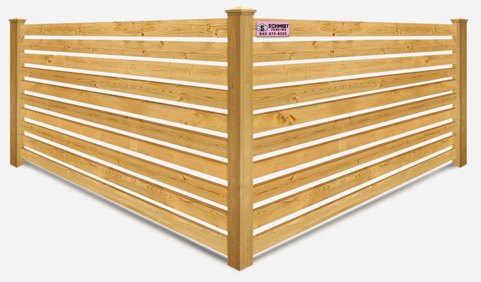 Horizontal spaced board wood fence in  Louisville Kentucky