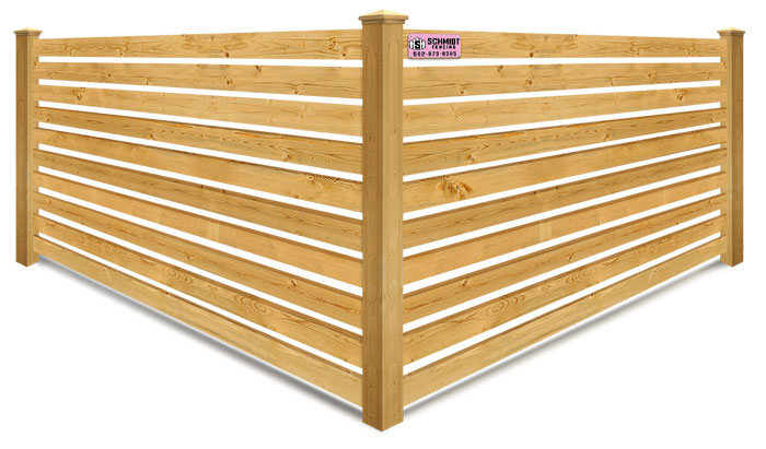 Horizontal spaced board wood fence in  Louisville Kentucky