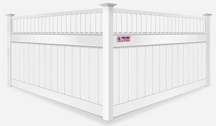 Decorative spindle top vinyl fence company in Louisville Kentucky