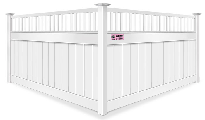 Decorative spindle top vinyl fence company in Louisville Kentucky