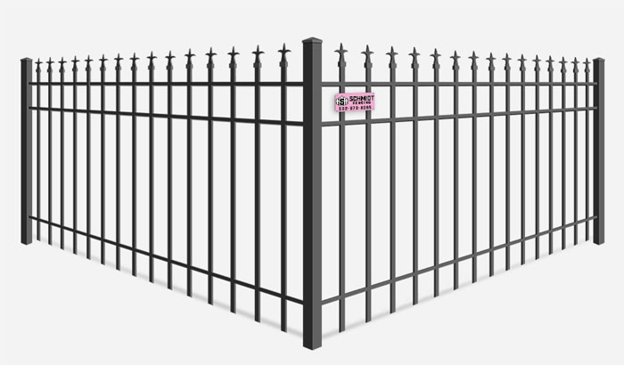 Decorative wrought steel fence with triad finials - Louisville Kentucky