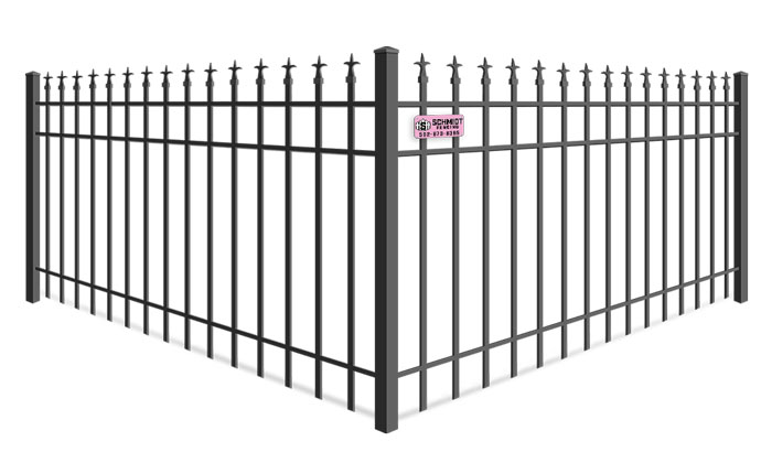 Decorative wrought steel fence with triad finials - Louisville Kentucky