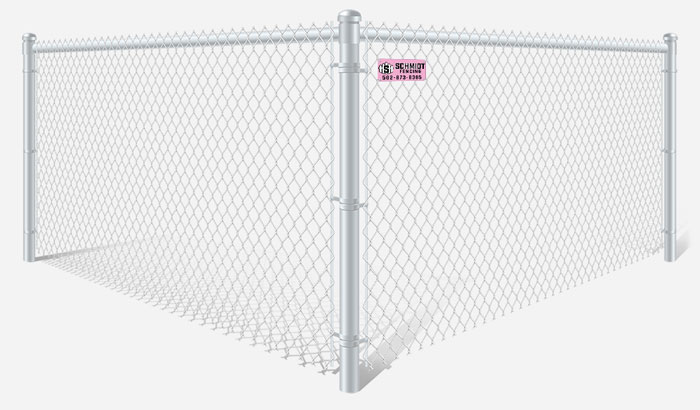 White PVC-Coated chain link fence contractor in Louisville Kentucky