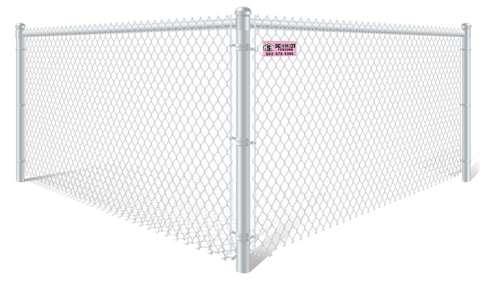 White PVC-Coated chain link fence contractor in Louisville Kentucky