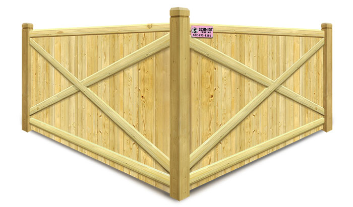 Custom X-style wood fence company in Louisville Kentucky