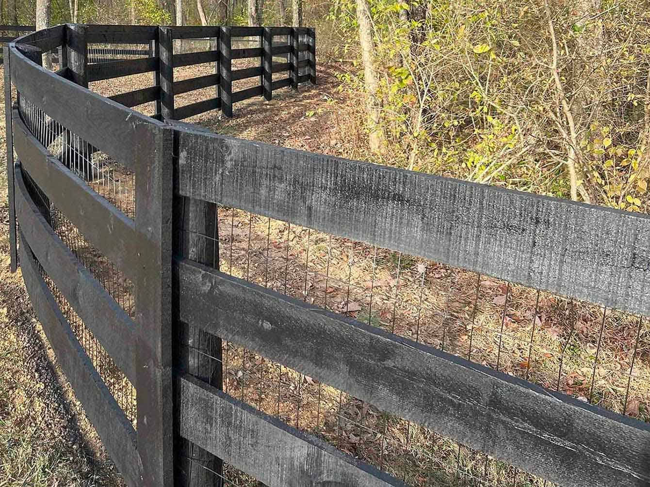 Fence with Post and Board Farming Fence Installation Company in Louisville Kentucky in Louisville Kentucky