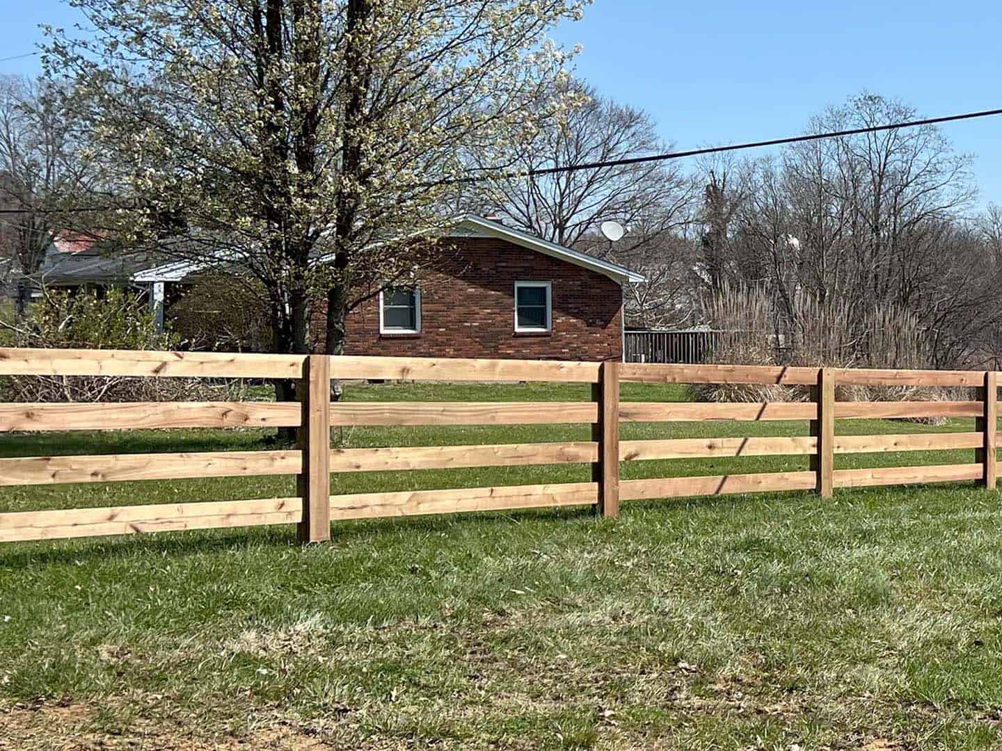 Fence with Louisville Kentucky Wood Post and Board Farm Fence Installation Company in Louisville Kentucky